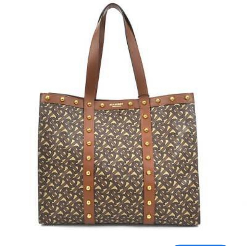Burberry book tote shoulder bag TB monogram